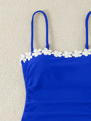 طقم تانكيني حريمي Swim Chiccia طقم بكيني جديد للربيع، بتصميم أنيق وبسيط، يتكون من ملابس علوية بلون أسود وسراويل ذات خصر عالي وذات كشكشة على الحمالات، قطعتان لبدلة السباحة