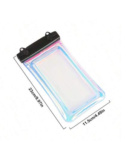 1 قطعة حقيبة للهاتف مقاومة للماء ضد الصدمات مزودة بجيب للأكياس الهوائية الليزرية، حقيبة لاستخدام الهاتف أثناء السباحة والغوص والتنزه بالألوان الشفافة، إكسسوارات للشاطئ والسفر