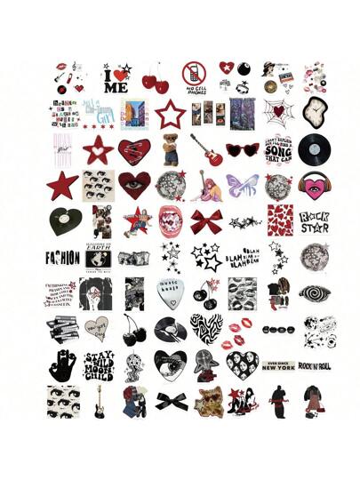 100 قطعة ملصقات جمالية رسومات جرافيتي Y2K ، ملصقات فينيل جمالية كرتونية جميلة لزجاجة المياه والكمبيوتر المحمول والهاتف والزلاجات والجيتار والحقائب والألبوم ولوح التزلج والخوذة والدراجة والدراجة النارية والسيارة والآلات الموسيقية، هدايا ديكور الحفلات البال