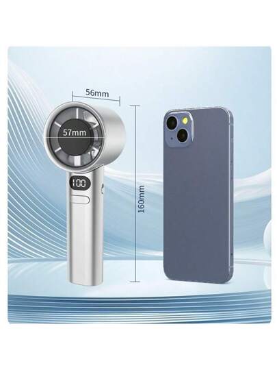 قطعة واحدة مروحة يدوية محمولة فائقة الحمل، تبريد عالي السرعة، 120 مستوى للرياح القوية، مروحة مكتب صغيرة قابلة للشحن عبر USB ذات بطارية طويلة الأمد للتبريد الصيفي، للشاطئ والسفر