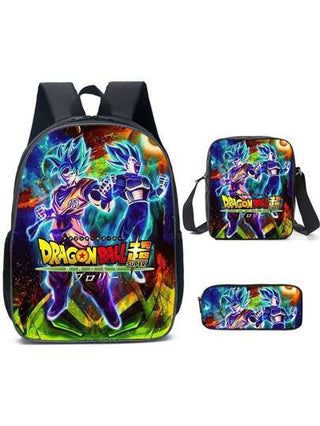 bandai حقيبة ظهر Bandai Dragon Pearl المكونة من 3 قطع ، حقيبة ظهر كرتونية لكل من البنين والبنات ، حقيبة خارجية عملية وقوية للسفر والتخزين ، منظم للعطلات ، سعة كبيرة