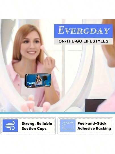 6 قطع من أغطية الهاتف بكؤوس شفط، بمقاس 3 * 2 بوصة، سهلة الاستخدام بدون استخدام اليدين، مجموع 24 كؤوس شفط، يمكن إلصاقها على المرايا والنوافذ، مناسبة لمعظم الهواتف