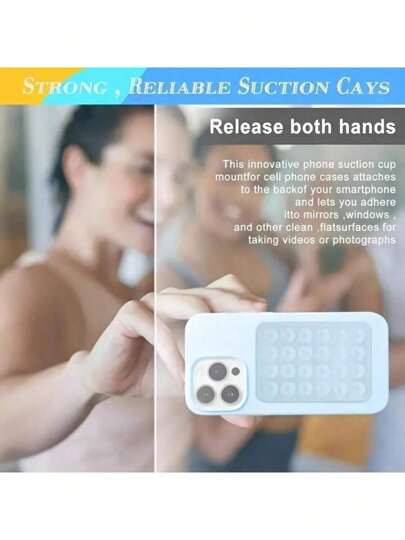 6 قطع من أغطية الهاتف بكؤوس شفط، بمقاس 3 * 2 بوصة، سهلة الاستخدام بدون استخدام اليدين، مجموع 24 كؤوس شفط، يمكن إلصاقها على المرايا والنوافذ، مناسبة لمعظم الهواتف