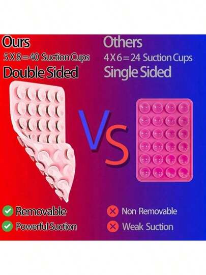 غطاء هاتف من السيليكون مع حامل قوي بكوب شفط ثنائي الجانب - حامل بدون استخدام اليدين، مناسب للسيلفي والفيديو، إكسسوار هاتف قوي وقوي