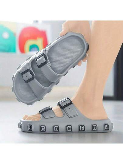 صندل رجالي ذو لون أحادي مفرغ عصري مصنوع من مادة EVA، مناسب للأنشطة الخارجية ، صندل خفيف ومريح ومضاد للانزلاق