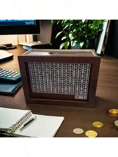 أثاث مكتبي 1 قطعة صندوق توفير خشبي إبداعي ، بنك العملات المعدنية القابل للعد، علبة توفير نقدي خشبية زخرفية ، للتجميع DIY ، مناسب للأولاد والبنات ، لون عشوائي ، مستلزمات مدرسية ، عودة إلى المدرسة