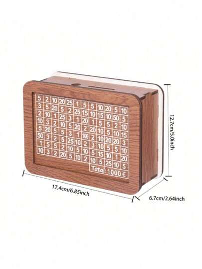 أثاث مكتبي 1 قطعة صندوق توفير خشبي إبداعي ، بنك العملات المعدنية القابل للعد، علبة توفير نقدي خشبية زخرفية ، للتجميع DIY ، مناسب للأولاد والبنات ، لون عشوائي ، مستلزمات مدرسية ، عودة إلى المدرسة
