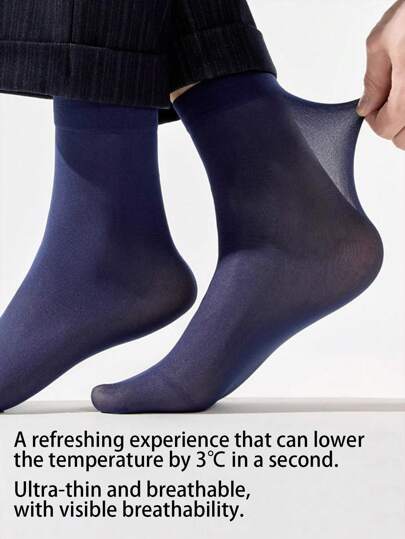 10/20 زوج جوارب رجالية/نسائية من سلك الصلب للصيف المنفذ للهواء، مزيلة للروائح الكريهة، براقة للأعمال، جوارب حرير قصيرة غير قابلة للتلبيد، متينة