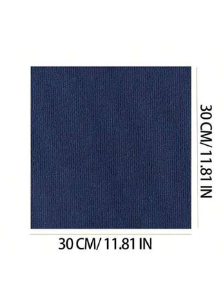 1 عبوة من 10 قطع بلاط سجاد لاصق ذاتي اللصق بالأزرق الداكن، بساطة لون واحد مربع الشكل، سجاد للاستخدام التجاري والمكتبي وغرف المعيشة والأرضيات، ماص للصوت مانع للانزلاق مناسب للأطفال الحفاة، قابل للقطع لتغطية المنزل بالكامل واستخدام الحيوانات الأليفة
