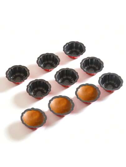 1 قطعة/5 قطع/10 قطع ، قالب كعكة اليقطين الصغير بقطر 4 بوصة ، قالب حلوى ، قالب كعكة صغيرة غير لاصق باللون الأحمر ، مناسب لكعكة صغيرة أداة خبز دائرية.