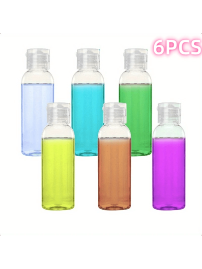 طقم زجاجات سفر 6x 100 مل للتعبئة - طقم سفر، حاوية للرحلات الجوية ، أنبوب ، زجاجة بلاستيكية ، زجاجة تعبئة ، حقيبة اليد ، مستحضرات التجميل ، النظافة ، زجاجة صغيرة ، جل الاستحمام ، السفر