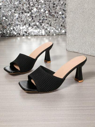 نعال صندل ذو أربطة عريضة أنيقة، صنادل سيدات ناعمة باللون الأسود - مريحة وقابلة للتهوية مع حزام الكاحل، كعب سميك، بنعل من المطاط، أحذية مناسبة لجميع المواسم، كعب عالي لفصل الصيف