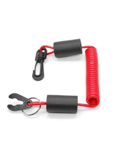 حبل سلامة قارب عائم - ملحق لإيقاف محرك القارب، وقارب المياه الشخصي ومفتاح إيقاف محرك البحري - EW2-68348-00-00 (أحمر/أزرق/أسود)