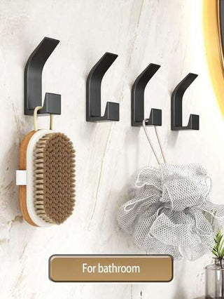 أثاث مكتبي 5 خطافات جدارية بدون ثقب - خطافات متعددة الوظائف ثقيلة الوزن مصنوعة من مادة ABS اللاصقة للغرف والمطبخ والحمام والمكتب وملحقات التخزين