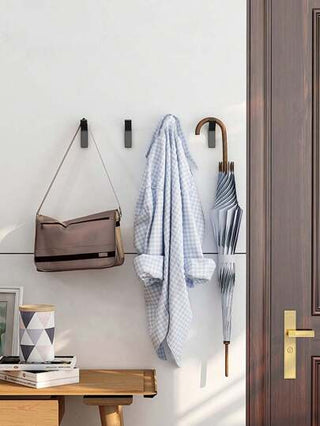 أثاث مكتبي 5 خطافات جدارية بدون ثقب - خطافات متعددة الوظائف ثقيلة الوزن مصنوعة من مادة ABS اللاصقة للغرف والمطبخ والحمام والمكتب وملحقات التخزين