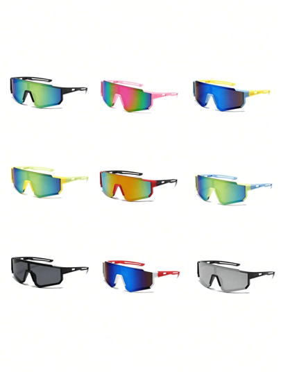 قطعة واحدة من النظارات الملونة للأطفال مناسبة للأعمار 3-10 سنوات، نظارات رياضية خارجية بإطارات ملونة كبيرة - هدية مثالية للأطفال