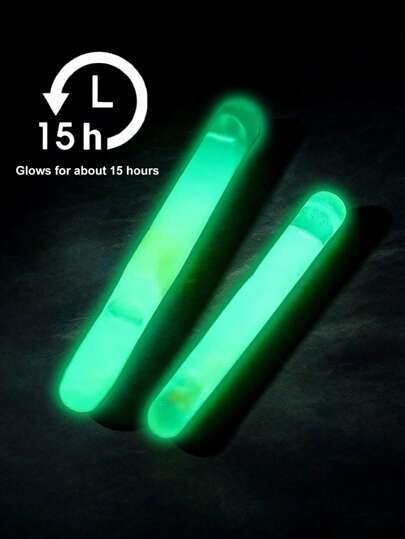 100 قطعة عصا إضاءة فسفورية شبيهة بالذبابة الضوئية لصيد السمك، عصا ضوئية مضيئة في الظلام للإستخدام في الخارج لصيد السمك