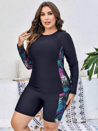 Swim SPRTY بيكيني بحجم كبير فوقي مع أكمام طويلة، موضة الصيف