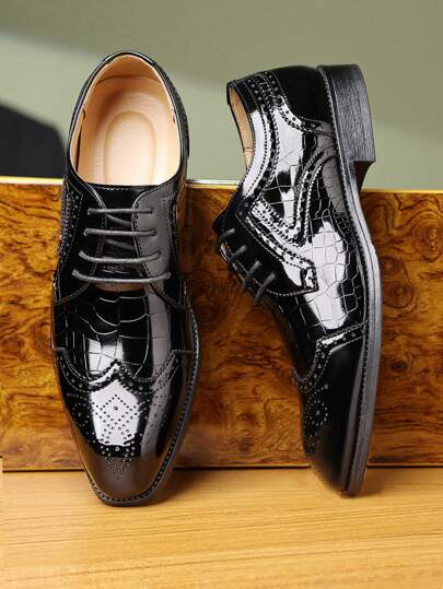 Mioeert أحذية رجالي بروج، أحذية رسمية منفذة للهواء مضادة لالانزلاق بنظام ربط، للأعمال والزفاف، مناسبة للربيع والصيف والخريف، أحذية رسمية حديثة للرجال