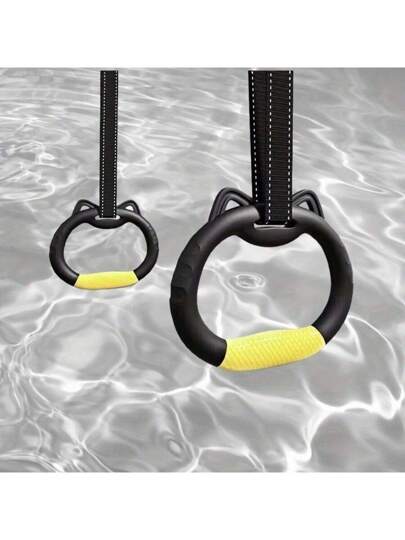 2 قطعة حلقات لياقة مصنوعة من مادة بوليمر البوليأميد المتين - لا تحتاج شحن ولا بطارية ولا هي إلكترونية - مناسبة لتدريب قبضة اليد، للتمارين المنزلية، هدايا - للاستعمال المنزلي والخارجي