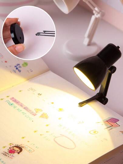 قطعة 1 ضوء قراءة ليد صغير يعمل بالبطارية، لمبة مكتب صغيرة وقابلة للحمل، مناسبة للقراءة ليلاً، ديكور المكتب الصغير، مثالية لديكور غرفة النوم والمساحات الدراسية، لمبة مكتب غرفة النوم ، هدية عيد ميلاد، هدية عطلة