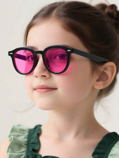 1 قطعة للأولاد والبنات من عمر 4-8 سنوات نظارات أزياء مربعة صغيرة من الاكريليك باللون الأسود للخروج والمناسبات والارتداء اليومي