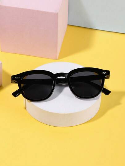 1 قطعة للأولاد والبنات من عمر 4-8 سنوات نظارات أزياء مربعة صغيرة من الاكريليك باللون الأسود للخروج والمناسبات والارتداء اليومي