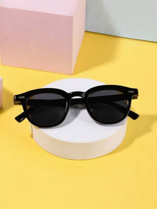 1 قطعة للأولاد والبنات من عمر 4-8 سنوات نظارات أزياء مربعة صغيرة من الاكريليك باللون الأسود للخروج والمناسبات والارتداء اليومي