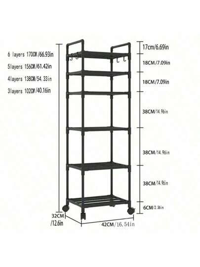 رف منظم للمطبخ قطعة واحدة، رف تخزين متعدد الطبقات قائم بذاته لوضع أواني الطهي والأطباق والأواني المنزلية