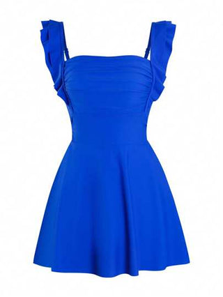 مايوه حريمي قطعة واحدة قطعة واحدة من ملابس السباحة القطعة الواحدة ذات اللون الأحادي والمزججة للسيدات، مناسب للعطلات والشاطئ