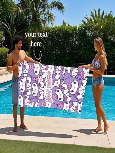 Sanrio قطعة واحدة منشفة شاطئ مخصصة بموضوع كوروني سانريو ، منتج مرخص رسميًا ، يمكن تخصيص الاسم ، مصنوعة من ألياف فائقة النعومة ، سريعة الجفاف ، امتصاصية عالية ، ناعمة ، بطراز حديث ، مناسبة للحمام ، حمام السباحة ، الشاطئ ، الاستخدام المنزلي ، ديكور الحمام ،