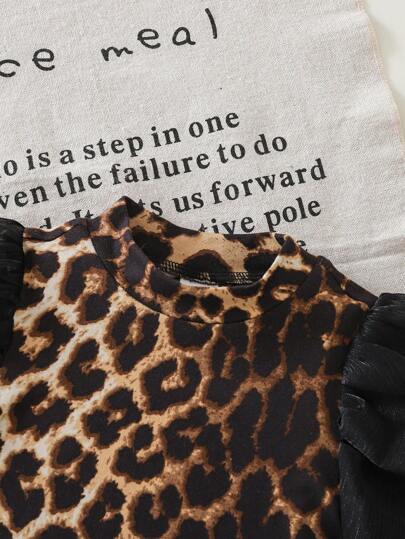 فساتين بيبي فستان قصير أنيق للفتاة الصغيرة بطبعة نمر محبوك بأكمام قصيرة مناسب للصيف