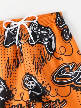 مايوه أولادي شورتات شاطئ عشوائية الطباعة للفتى المراهق