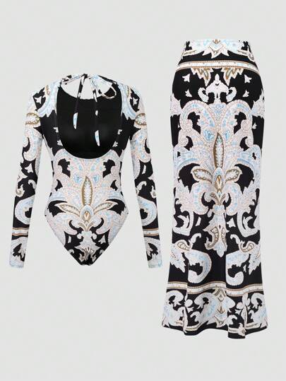 Swim Oasis بدلة السباحة والغطاء الفاخرة للنساء بطراز بوهو، مناسبة للإجازات والمنتجعات