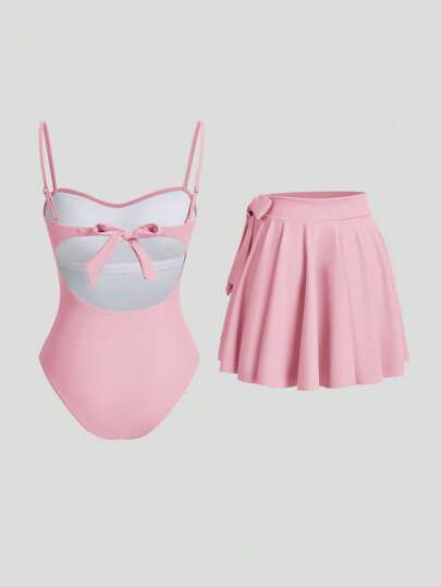 مايوه حريمي قطعة واحدة Sweetra فستان أزرق صيفي قصير للمرأة قطعة واحدة بقصة صوفة جميلة