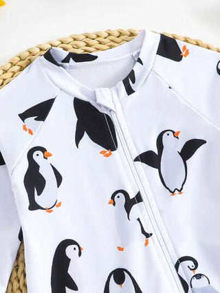 مايوه أولادي ملابس السباحة الطفل الرضيع/الصبي من 6-9 أشهر، ملابس سباحة قطعة واحدة مع طباعة كرتونية على شكل سرطان