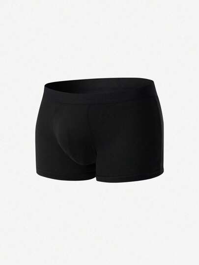 3 عبوات من السراويل القصيرة الداخلية للرجال عالية المرونة ذات اللون الأحادي، سراويل داخلية رجالية كاجوال