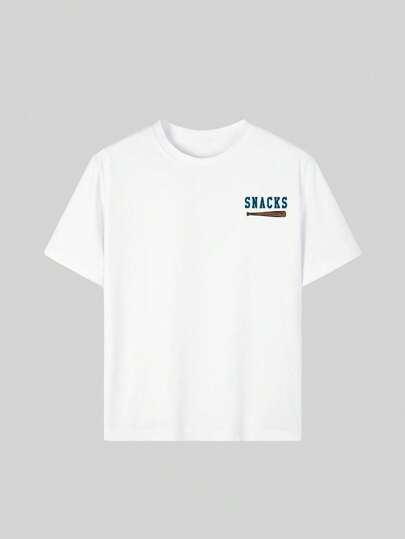 قميص تي شيرت حراري للأولاد 1 قطعة بأكمام قصيرة وياقة دائرية ، بطبعات حيوانات بتصميم شاي لبن ، مثالي للارتداء في الصيف للطلاب