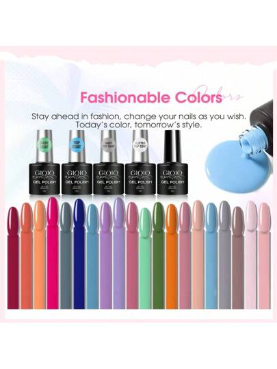 طقم طلاء أظافر جل 24 قطعة، 20 لون طلاء جل مع طبقة أساس ولمعة ومطفية وطبقة علوية لامعة، طقم طلاء أظافر جل مجموعة الأخضر الداكن والأزرق والأحمر للنساء لجميع المواسم