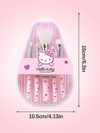 Sanrio قطعة واحدة طقم فرش مكياج كيوت هالو كيتي 5 قطع, فرش ناعمة محمولة باعتبارها هدية عيد ميلاد لصديقات, مبتدئ المكياج