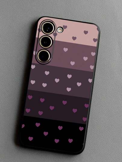 1 غطاء هاتف مقاوم للصدمات مانع للانزلاق بتدرج لون القلب متوافق مع جالكسي A04e/A05s/A13/A14/A15/A34/A35/A50/A52/A53/A54/S21/S22/S23/S24/S25/S25Ultra/24fe