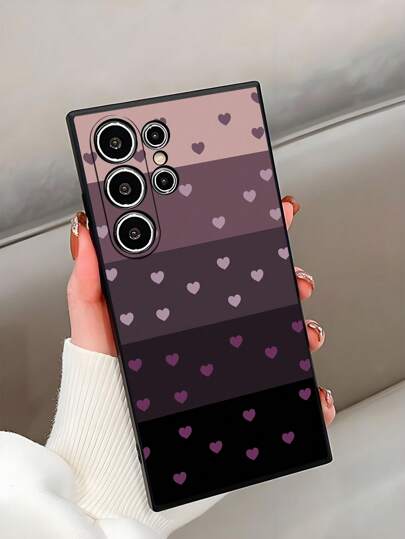 1 غطاء هاتف مقاوم للصدمات مانع للانزلاق بتدرج لون القلب متوافق مع جالكسي A04e/A05s/A13/A14/A15/A34/A35/A50/A52/A53/A54/S21/S22/S23/S24/S25/S25Ultra/24fe