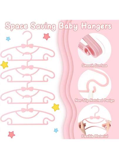 30 قطعة مشابك معلقة بشكل فراشة من البلاستيك لأغراض تنظيم ملابس الأطفال والرضع ،مانعة للانزلاق ، رفوف ملابس خفيفة الوزن للأطفال والرضع