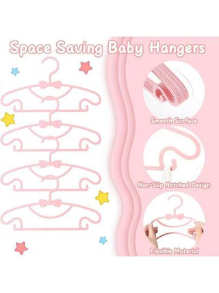 30 قطعة مشابك معلقة بشكل فراشة من البلاستيك لأغراض تنظيم ملابس الأطفال والرضع ،مانعة للانزلاق ، رفوف ملابس خفيفة الوزن للأطفال والرضع