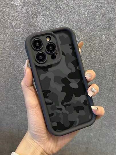 غطاء هاتف محمول مصنوع من الكاموفلاج الأسود المقاوم للصدمات ذو تصميم عصري مناسب لهواتف آيفون 16/آيفون 15، هاتف آيفون 15 برو ماكس، هاتف أبل P13، حافظة هاتف P14 للنساء P11 ناعم مقاوم للصدمات، هاتف XS.XR / 16 بروماكس / 13 / 78P.78GES2 آيفون 16/آيفون 15/ XR /آ