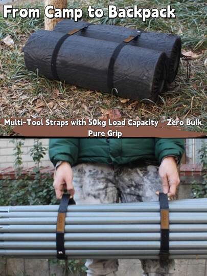 قطعتان من أربطة الخيم السحرية المقواة الواسعة للاستخدام في الهواء الطلق، حبال تخزين مظلة الخيمة، أربطة ربط معدات الأمتعة مقاومة للرياح، حبال ربط للتخييم والتنزه والسفر المحمولة