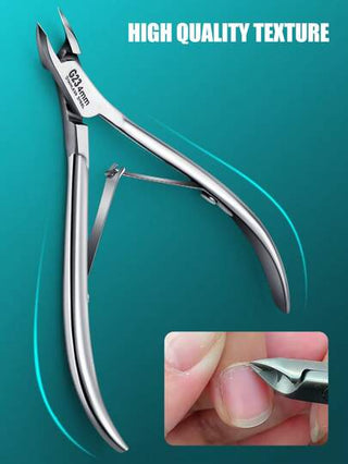 قاطعة للكيوتيكل احترافية من الفولاذ المقاوم للصدأ قطعة واحدة، إزالة البثور، قاطعة حواف الأظافر، مناسبة للاستخدام المنزلي والصالون