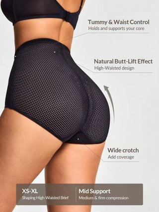 Shape منتظم اللون للنساء، بحزام خصر عالي بتفريغات، شكل جسم منسق من دون غرز