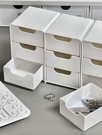 قطعة واحدة صندوق تخزين مكتبي صغير، اكسسوارات أثاث، منظم لأدراج مستحضرات التجميل والمجوهرات للمنزل والمكتب