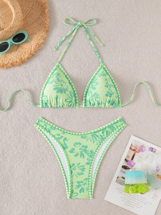 طقم تانكيني حريمي Swim Mod بدلة سباحة تانكيني مطبوعة بنقوش زهرية للعطلة الربيعية